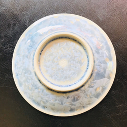 清水焼 花結晶 4寸丸皿(銀藤) 4枚目の画像