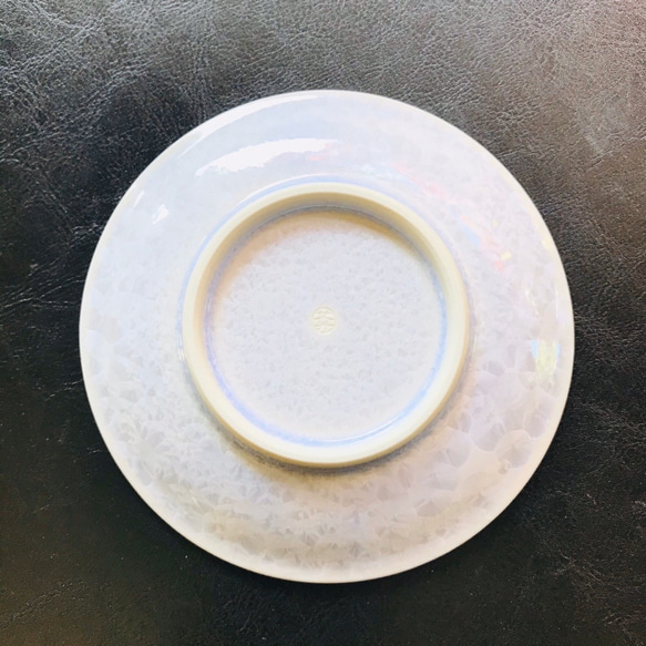 清水焼 花結晶 4寸丸皿(薄紫) 4枚目の画像