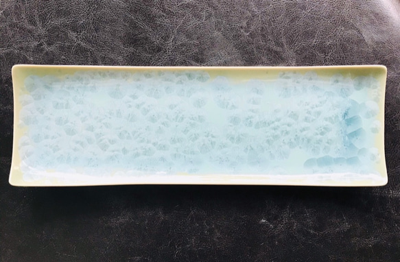 清水焼 花結晶 さんま皿(グリーン) 3枚目の画像