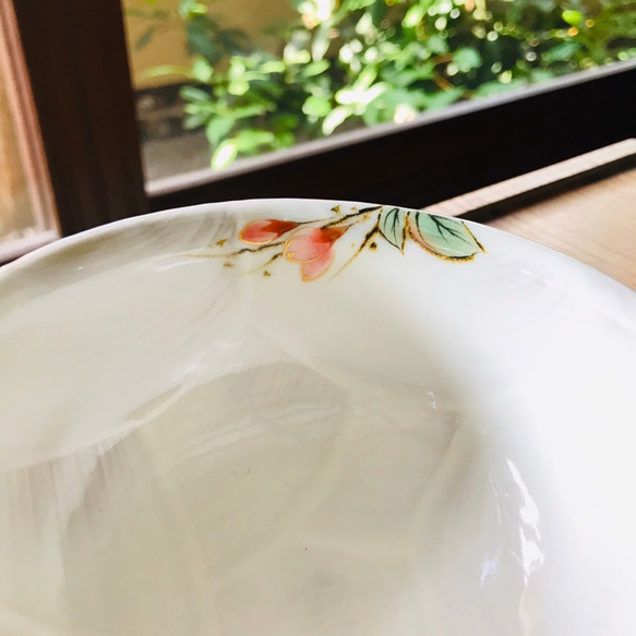 清水焼 ふくりん茶碗 大 (黒地・しだれ桜) 2枚目の画像