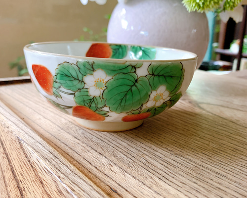 陶あん 京焼 飯碗 葡萄柄 約12センチ 陶あん 京焼 飯碗 葡萄柄 約12