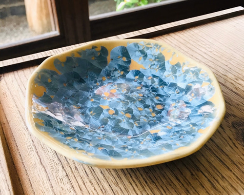 京焼・清水焼 土渕陶あん(陶あん窯) 白掛紫草花八.五寸鉢 – SEIKADO