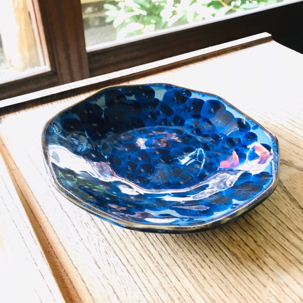未使用 清水焼 京焼 土渕陶葊 陶あん 陶葊窯 絵付け 金彩 紫陽花