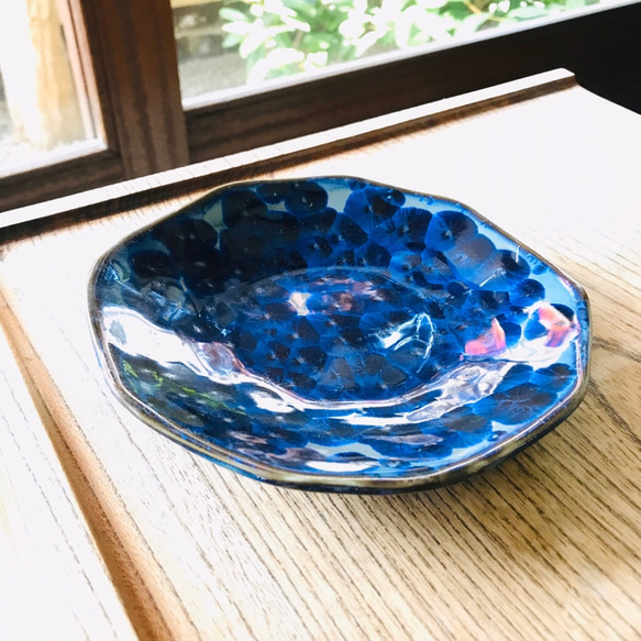 京都の清水焼【陶あん】の花結晶小皿5枚組 京焼・清水焼 陶あん 花結晶 小皿 丸平皿（青白） ¥3,520 大人の