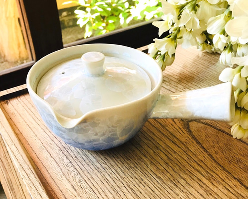 清水焼 花結晶 急須(青グラデーション) ポット・急須 京焼・清水焼窯元