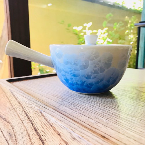 清水焼 花結晶 急須(青グラデーション) ポット・急須 京焼・清水焼窯元