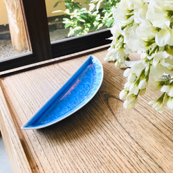 清水焼 花結晶 オーバル皿 小 (青) 小皿 京焼・清水焼窯元 陶あん 通販