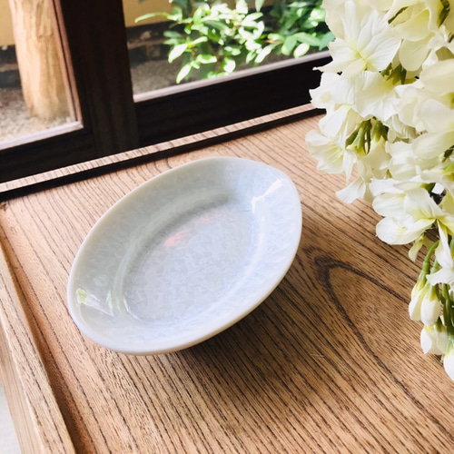 清水焼 花結晶 オーバル皿 小 (白) 小皿 京焼・清水焼窯元 陶あん 通販 