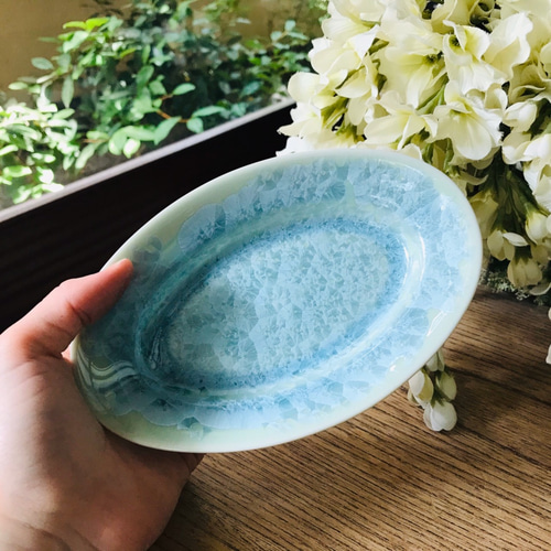 京焼陶庵花柄 陶器製 楕円形ボウル フラワーパターン ボウルМ 16cm | aito製作所 | 美濃焼・瀬戸焼