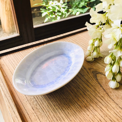清水焼 花結晶 オーバル皿 小 (青) 小皿 京焼・清水焼窯元 陶あん 通販