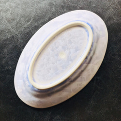清水焼 花結晶 オーバル皿 小 (薄紫) 4枚目の画像