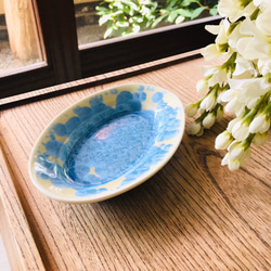 清水焼 花結晶 オーバル皿 小 (縹) 小皿 京焼・清水焼窯元 陶あん 通販