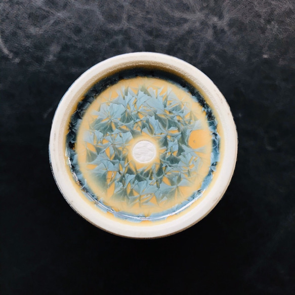 【特別セット価格】京焼・花結晶 フリーカップ(灰青＋青墨) 5枚目の画像