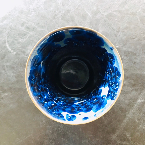 【特別セット価格】京焼・花結晶 フリーカップ(灰青＋青墨) 6枚目の画像