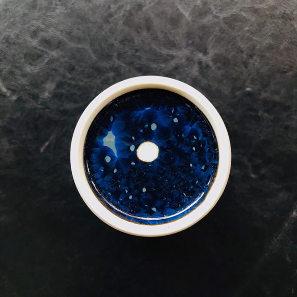 【特別セット価格】京焼・花結晶 フリーカップ(灰青＋青墨) 7枚目の画像