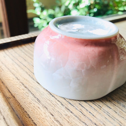 京焼・花結晶 小鉢(ピンクグラデーション) 6枚目の画像