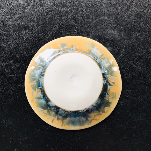京焼・花結晶 丸豆皿(灰青) 4枚目の画像