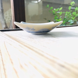 京焼・花結晶 角豆皿(銀藤) 2枚目の画像