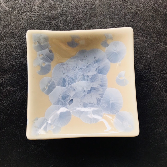 京焼・花結晶 角豆皿(銀藤) 3枚目の画像