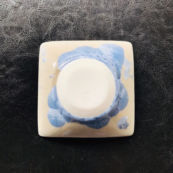 京焼・花結晶 角豆皿(銀藤) 4枚目の画像