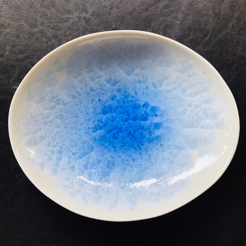 京焼・花結晶 ダエン鉢 大(青グラデーション) 中皿 京焼・清水焼窯元