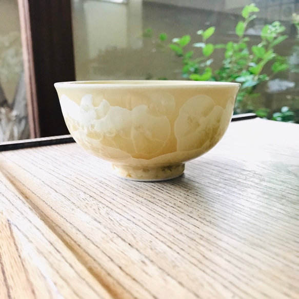 清水焼 花結晶 ふくりん茶碗(小) 金花 2枚目の画像