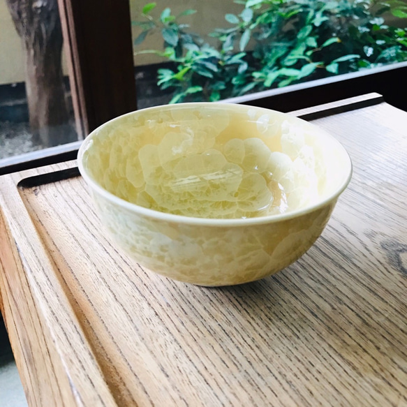 清水焼 花結晶 ふくりん茶碗(大) 金花 1枚目の画像