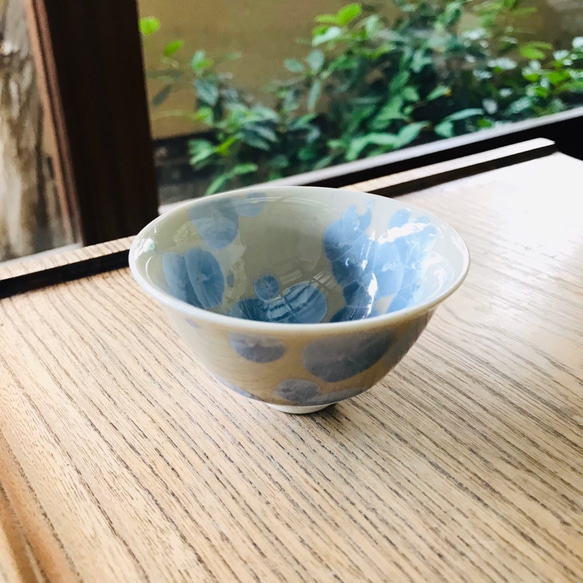 清水焼 花結晶 盃 大(銀藤) おちょこ・ぐい呑み・徳利 京焼・清水焼