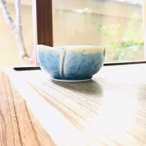 京焼・花結晶 小鉢(縹) 2枚目の画像