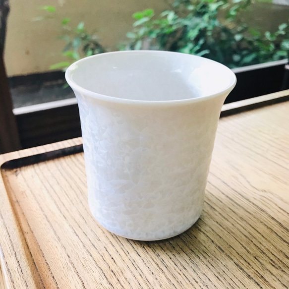 清水焼 花結晶 焼酎杯(白) 1枚目の画像