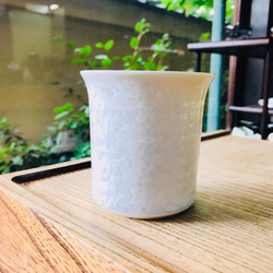 清水焼 花結晶 焼酎杯(白) 2枚目の画像