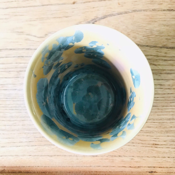 清水焼 花結晶 焼酎杯(灰青) 3枚目の画像
