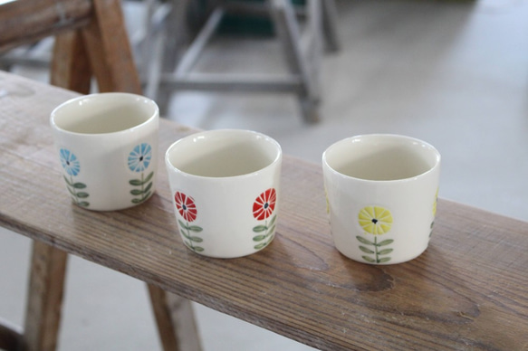 松尾摂子 絵　フロル 三色の花 そばちょこカップ 9枚目の画像