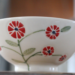 松尾摂子 絵　フロル 三色の花ごはん茶碗 8枚目の画像