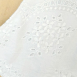 薄手夏用立体マスク綿ローン花柄スカラップ刺繍＆ピケ 6枚目の画像