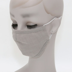 メンズ用　使いやすさの吸湿速乾　グレージュ　布マスク　有料フィルターポケット 2枚目の画像