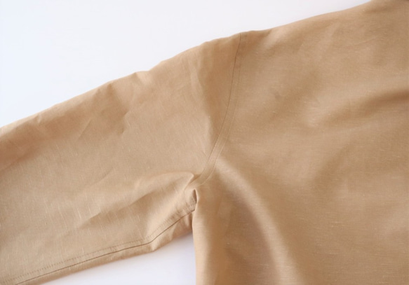 SS～5L選べる8サイズ　綿麻混シャツブラウス　レース刺繍衿　ベージュVer. 10枚目の画像