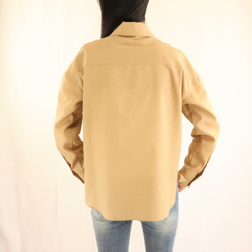 theory 20AW ウォッシャブル比翼シャツシャツブラウスベージュ