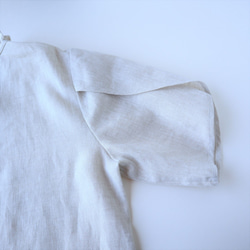 送料無料　S～5L選べる7サイズ　マキシワンピース　麻　フリル衿　チューリップ袖　ベージュ 9枚目の画像