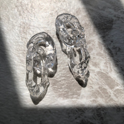 アイスチェーンの耳飾り　金具選択可 1枚目の画像