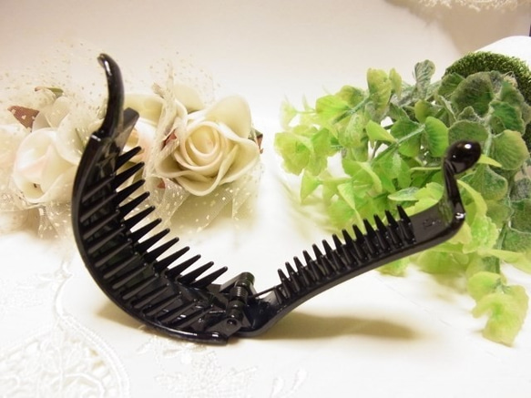 ヘアーアクセサリー用　クリップ アーチ型 バナナクリップ　デコ用パーツ　新サイズ 3枚目の画像