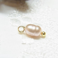 淡水パール ビーズ　ボールピン 加工パーツ　天然石　ラベンダー 2枚目の画像