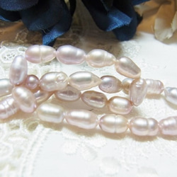 淡水パール ビーズ　ボールピン 加工パーツ　天然石　ラベンダー 3枚目の画像