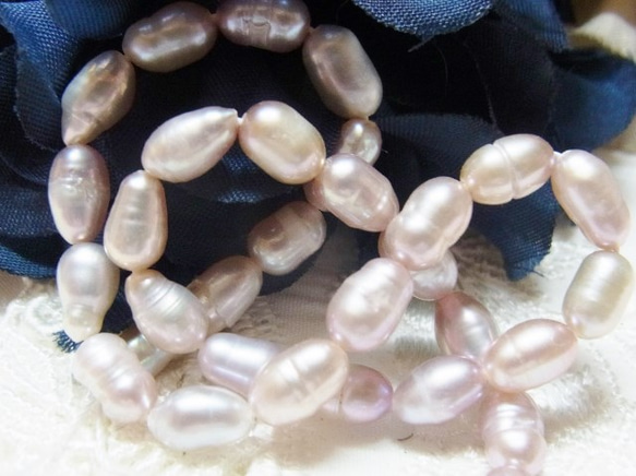 淡水パール ビーズ　ボールピン 加工パーツ　天然石　ラベンダー 4枚目の画像