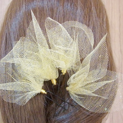 髪飾り Ｕピン チュールレース 成人式  卒業式  結婚式  ウエディング 七五三　 5枚目の画像