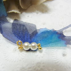 シフォン 蝶 パール加工パーツ　アゲハ蝶 グラデーションブルー 6枚目の画像