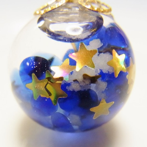 ガラスドーム 夜光 星空のスノードーム ハーバリウム加工パーツ