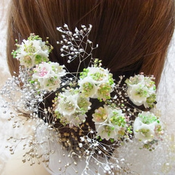 髪飾り Ｕピン パール　カスミ草 成人式 卒業式 結婚式 ブライダル 1枚目の画像