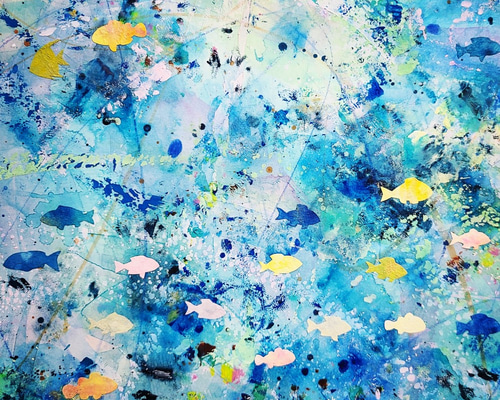 さかなたち海底の冒険(アクリル原画) 絵画 加藤晶子 通販