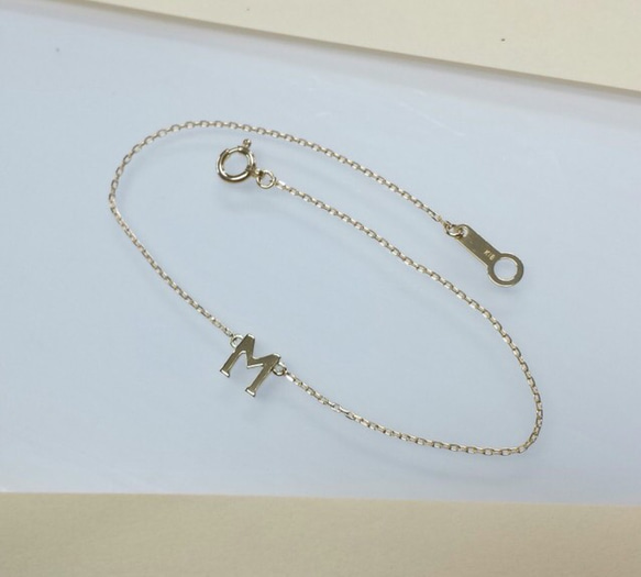K18 ブレスレット イニシャル M 金 18金 ブレスレット 